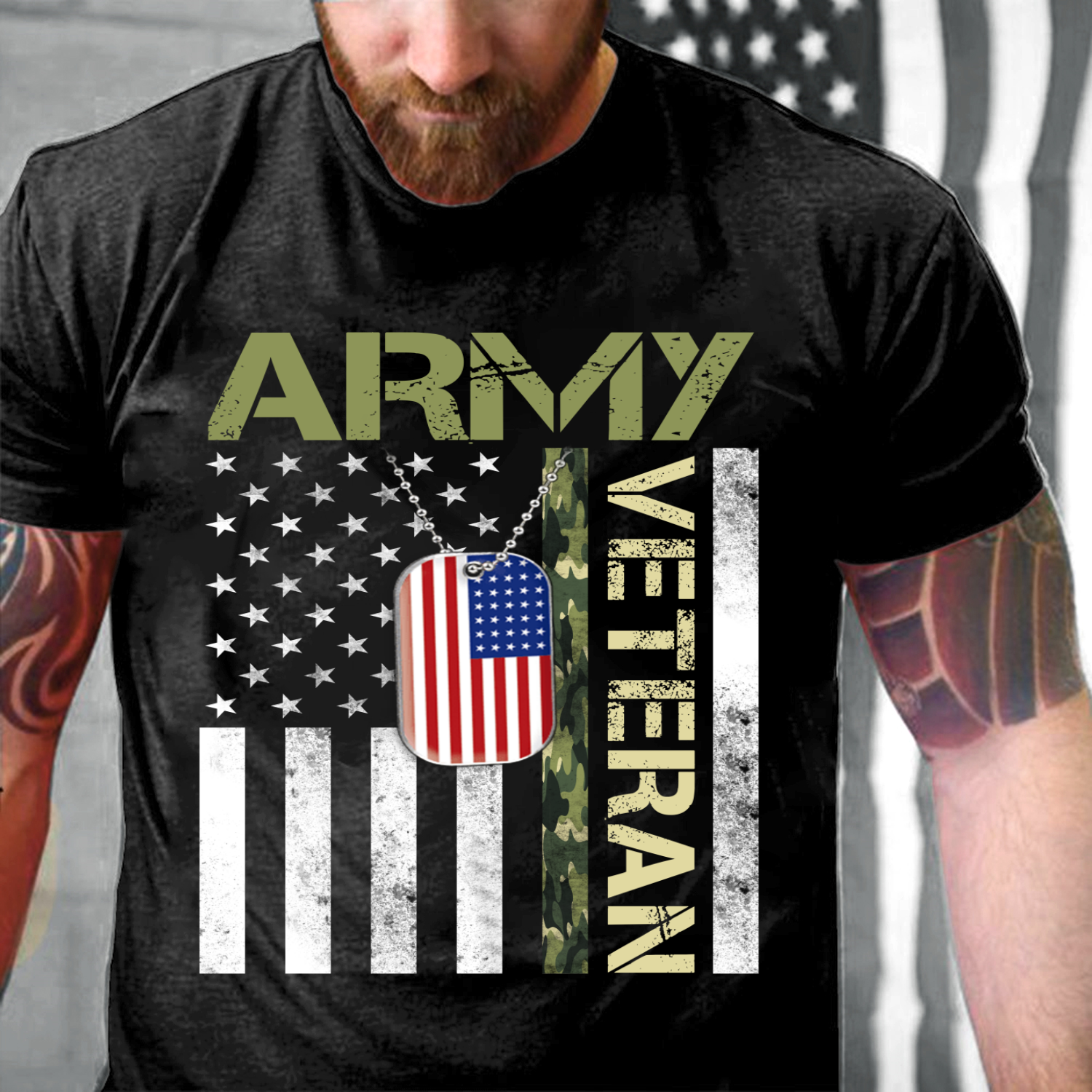 Army Veteran Shirt - American Flag Camo Proud Us Army Veteran, Military ...