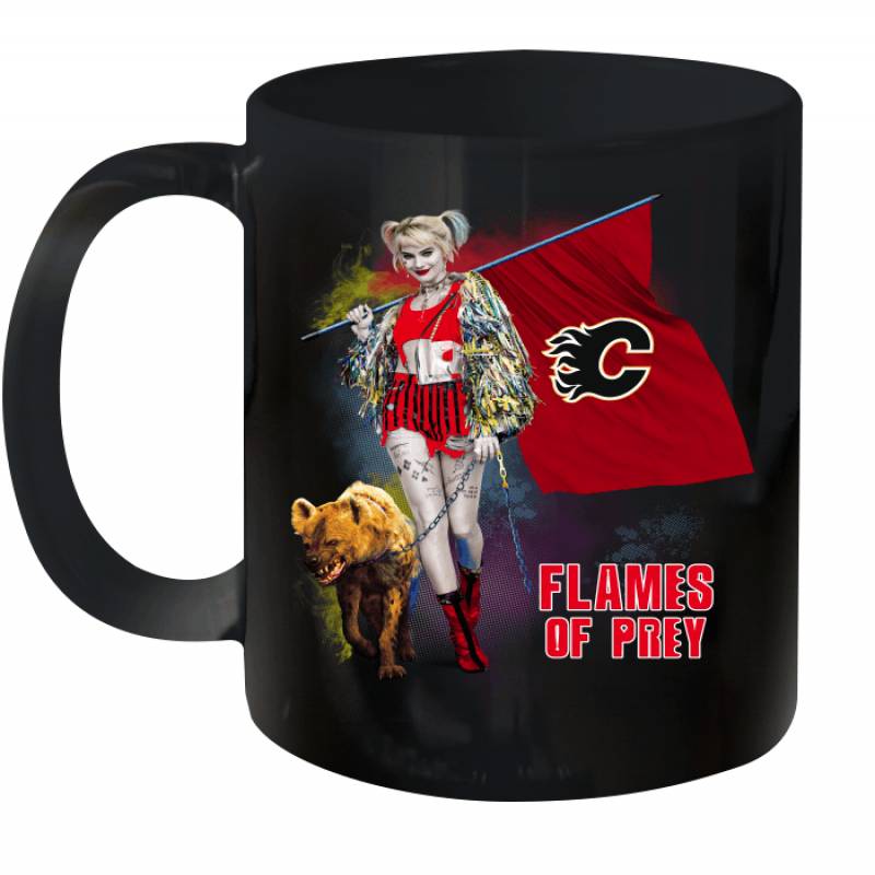 Harley Quinn flag Calgary Flames Of Prey Ceramic Mug 11oz