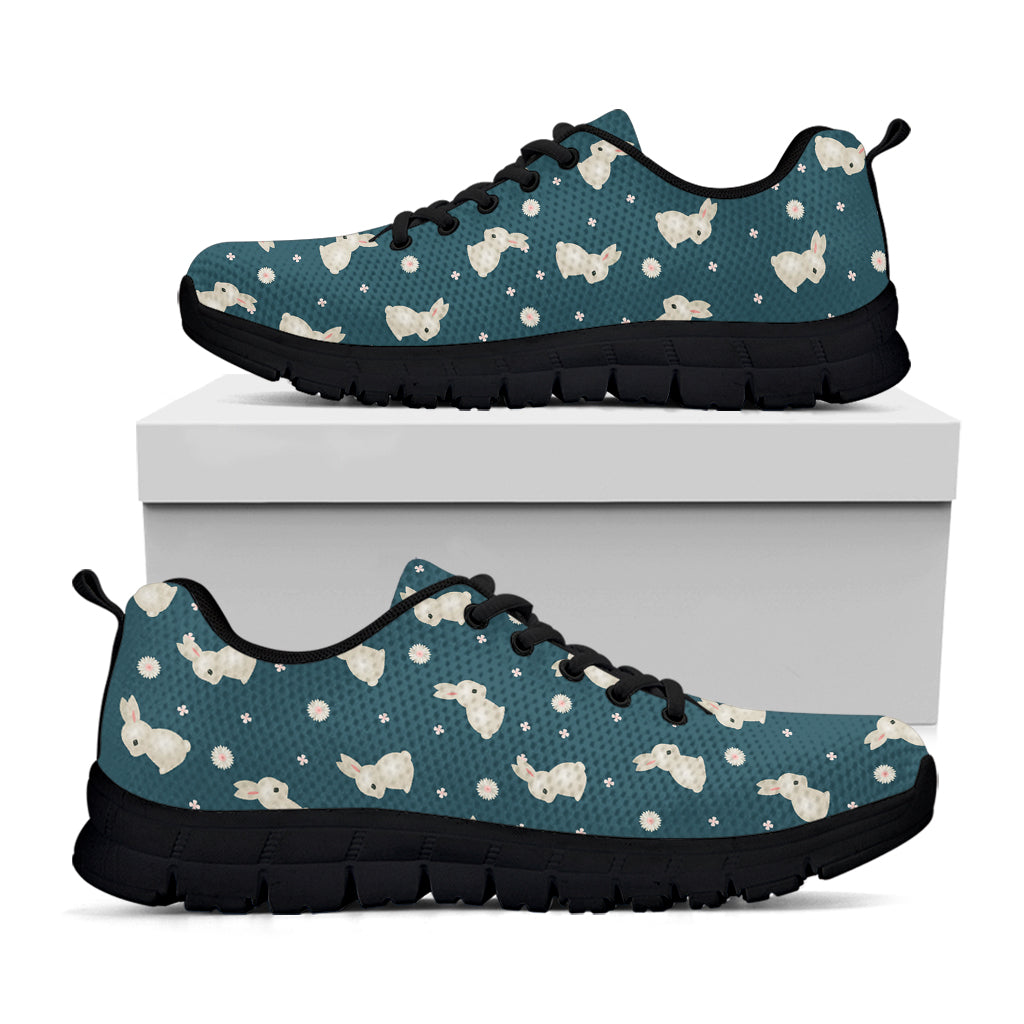 Baby Rabbit Pattern Print Black Sneakers