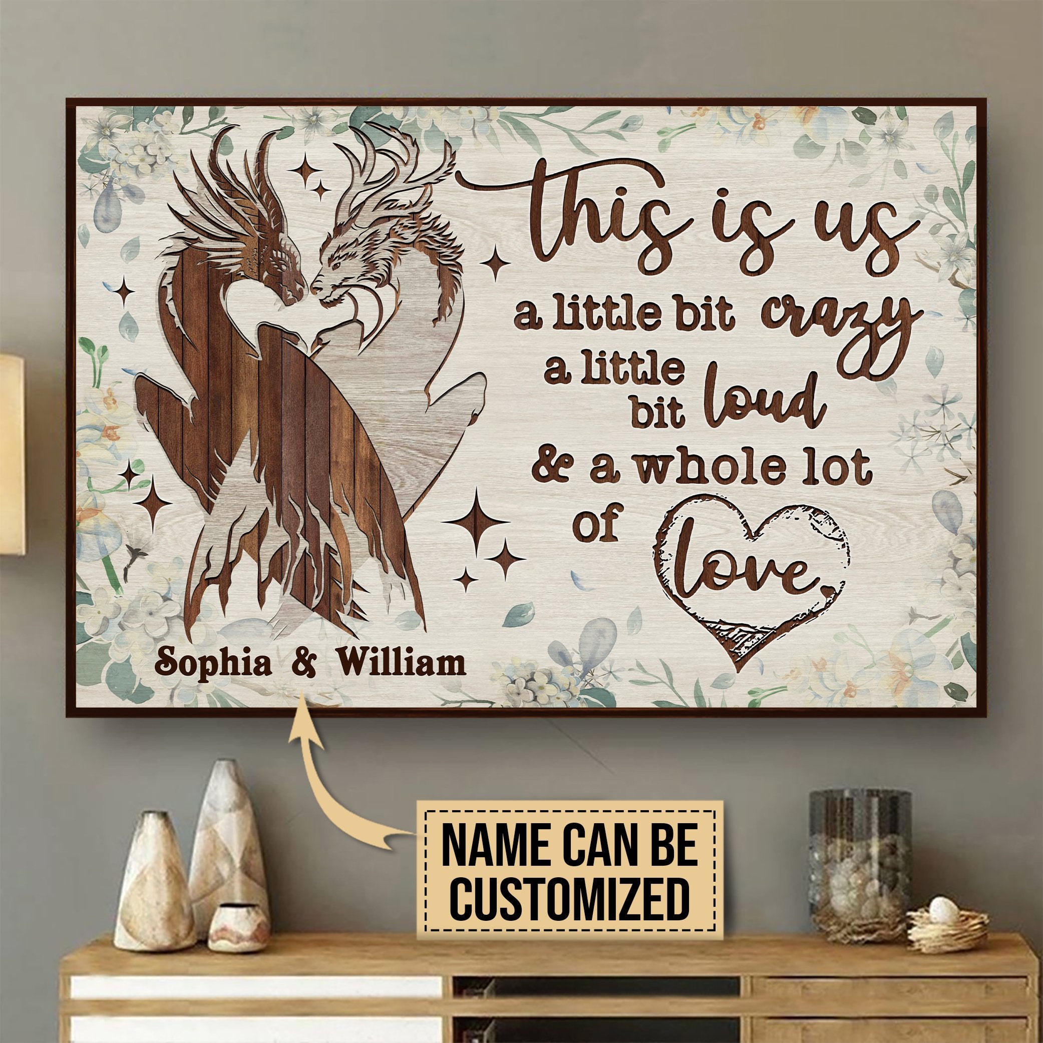 Aeticon Gifts Personalized Dragon Pallet This Is Us Canvas Mom Dad Gift Home Decor