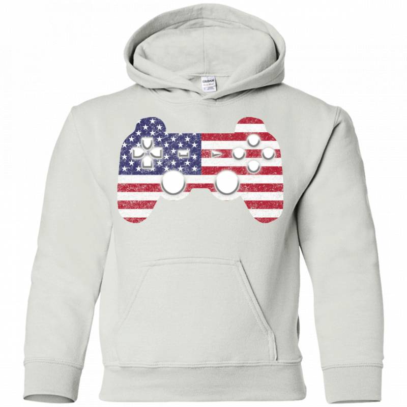 4th Of July T Shirt Gift Video Game Gamer Kids Boys Men USA Youth Hoodie