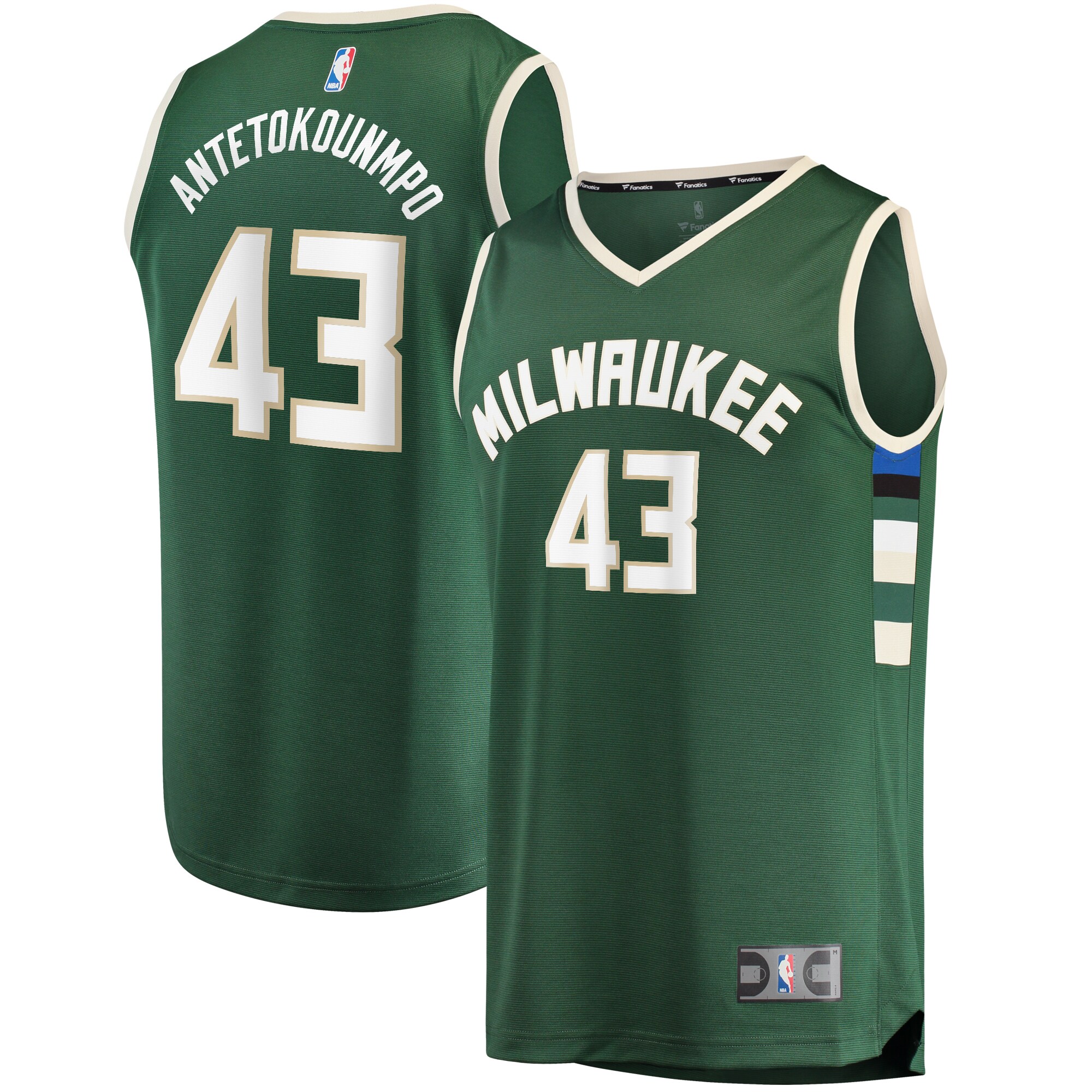 Thanasis Antetokounmpo Milwaukee Bucks Branded Fast Break Replica Player Jersey – Icon Edition – Hunter Green