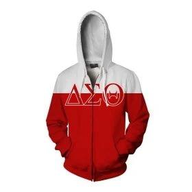 Greek Life Hoodie – Delta Sigma Theta Elephant Red White Zip Hoodie