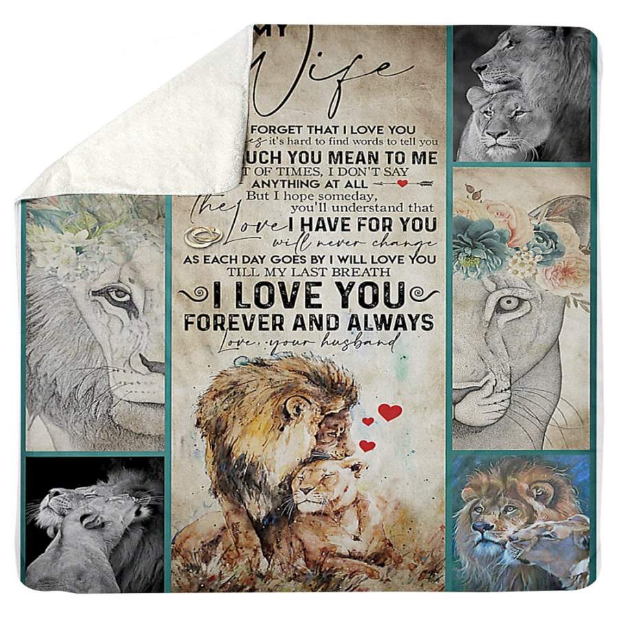 To My Wife I Love You Forever And Always Custom Design Gifts Sherpa Blanket