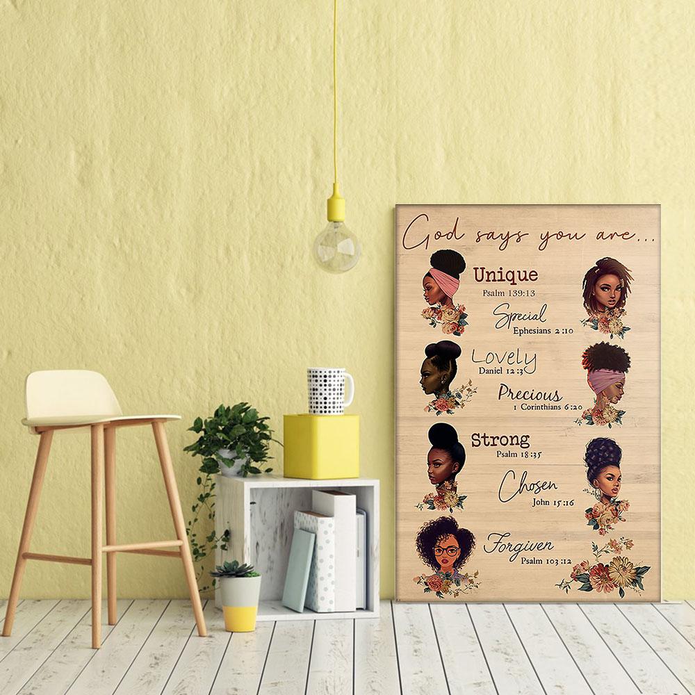 South Africa Canvas Prints Adorable Black Pride Poster Prints Black Girl Fashion Black Men Appealing Wall Art Home Decoration