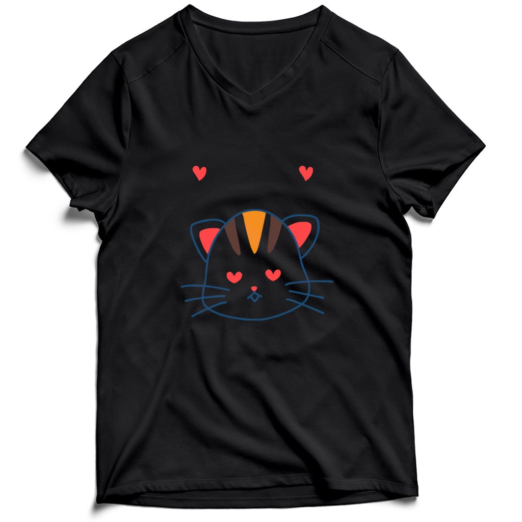 Love You Kitten Men’s V-Neck Tee T-Shirt