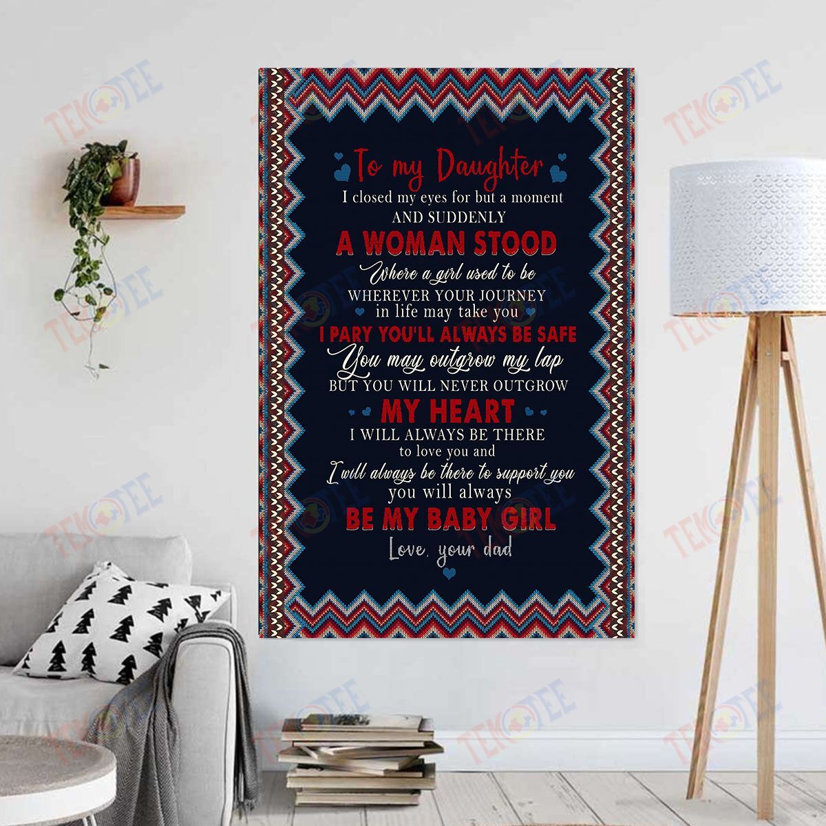 Canvas Prints To My Daughter Blanket Dad’S Love Letter Best Gift From Dad Wall Art Home Decoration