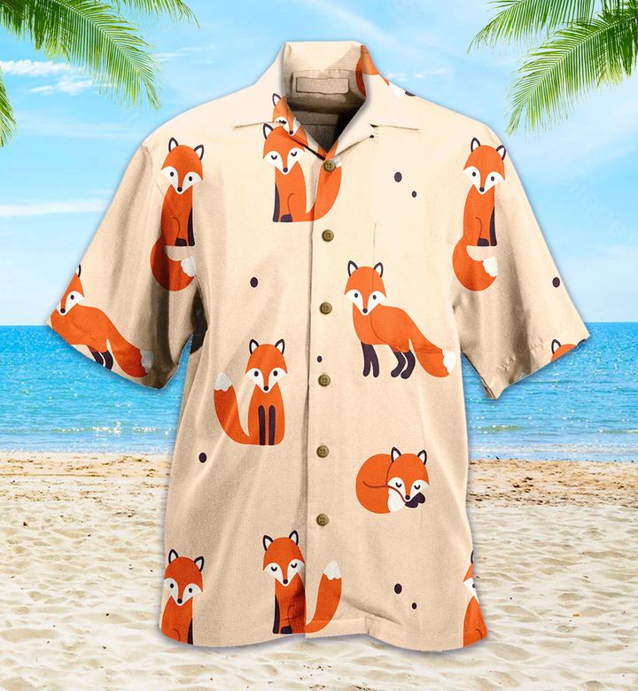 Fox Cream Hawaii Shirt Ha76068