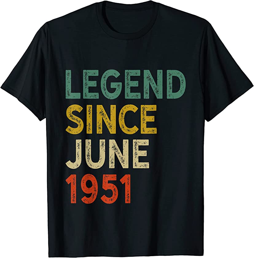 Vintage June 1951 Shirt 70th Birthday Gift 70 Years Old T-Shirt