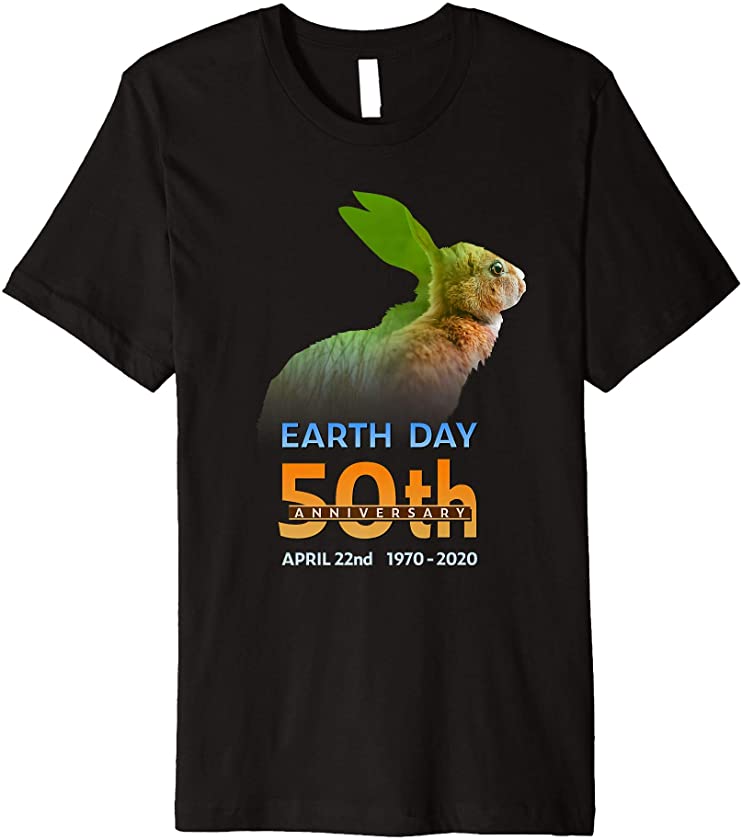 Earth Day 50th Anniversary Rabbit Hare Silhouette Premium T-Shirt