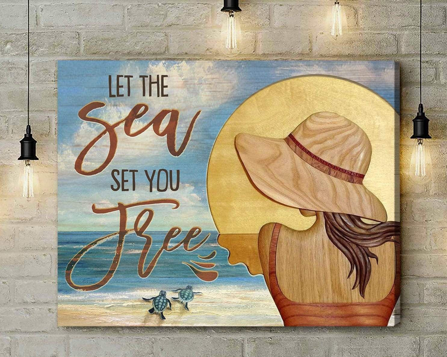 Canvas – Turtle – Let The Sea Gift For Family, Wall Art Decor, Canvas Print, Home Decor