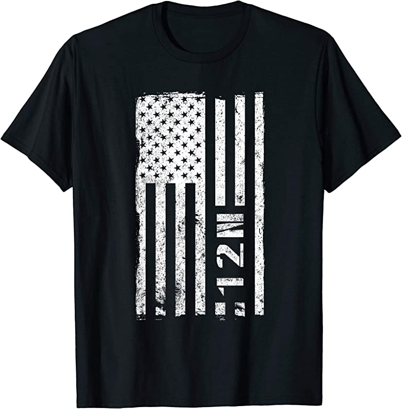 12N Horizontal Construction Engineer Vintage American Flag T-Shirt