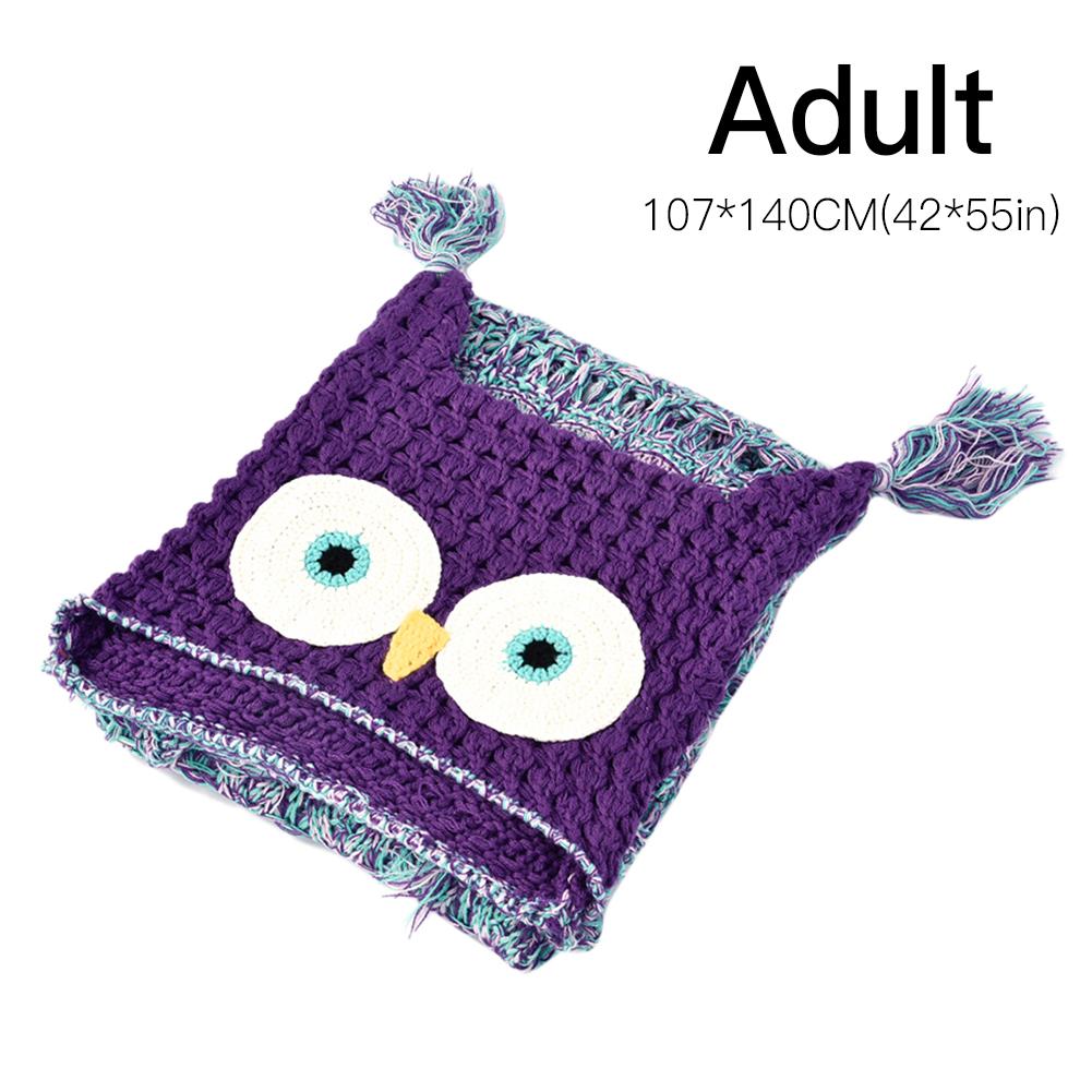 Crocheted Hooded Owl Blanket Animal Owl Style Poncho Novelty Boys Girlds Kids Knitted Hooded Poncho Blanket alx