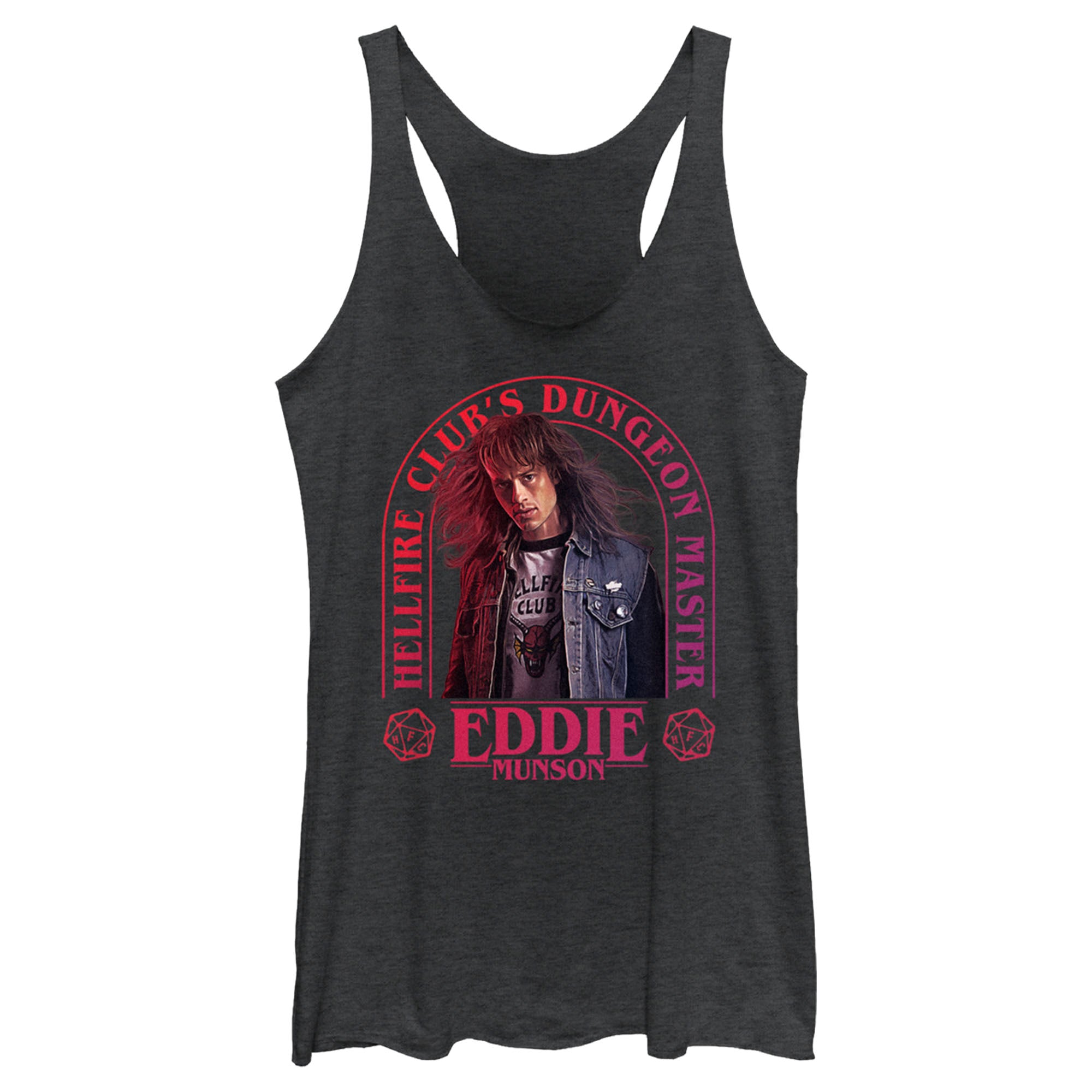 Women’S Stranger Things Hellfire Club Dungeon Master Eddie Racerback Tank Top