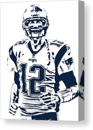 Tom Brady New England Patriots Pixel Art 6 Joe Hamilton Canvas Print