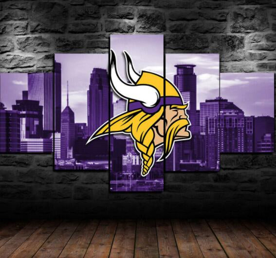 Minnesota Vikings Wall Decor Night City Canvas Print