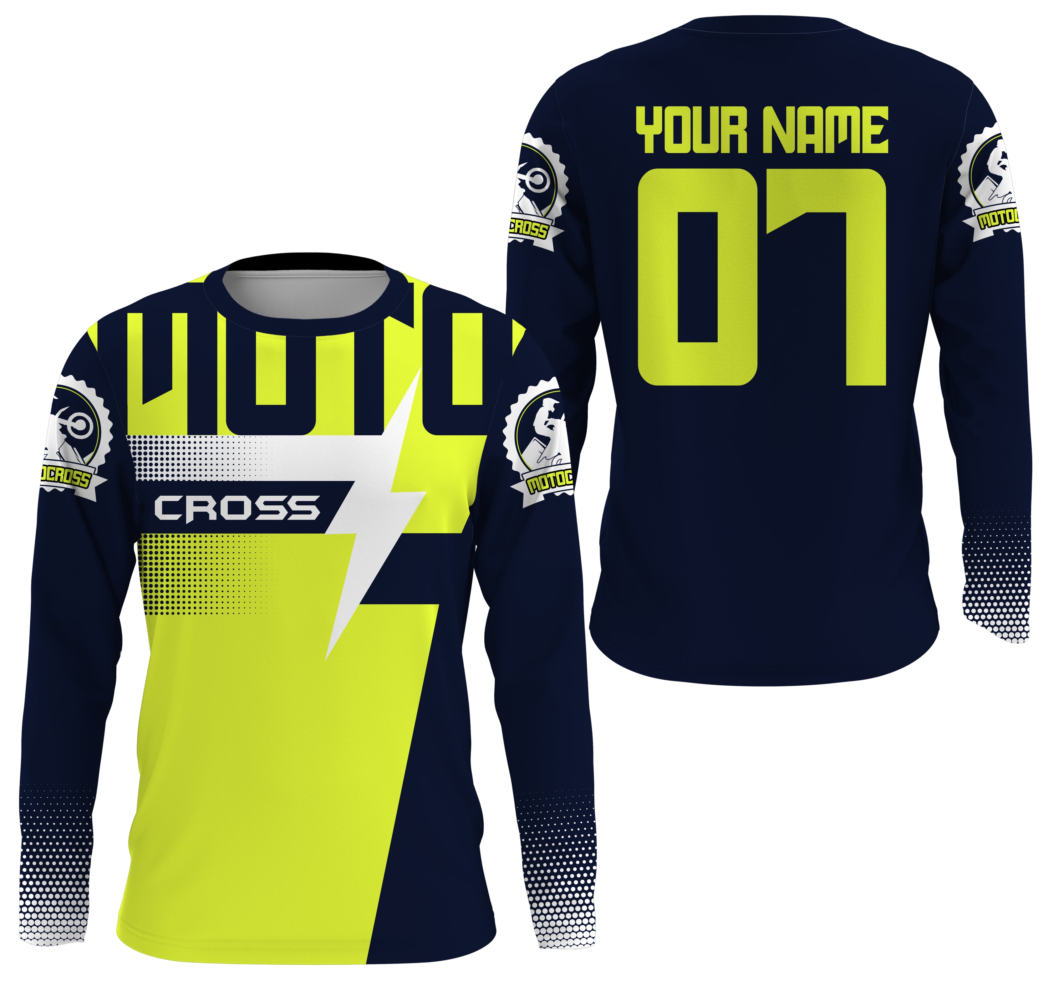 Custom Motocross Jersey Green Upf30+ Men Women Kid Dirt Bike Racing Off-Road Motorcycle Long Sleeve Nms998