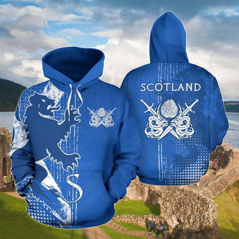 Scottish Lion Thistle All Over Print Hoodies