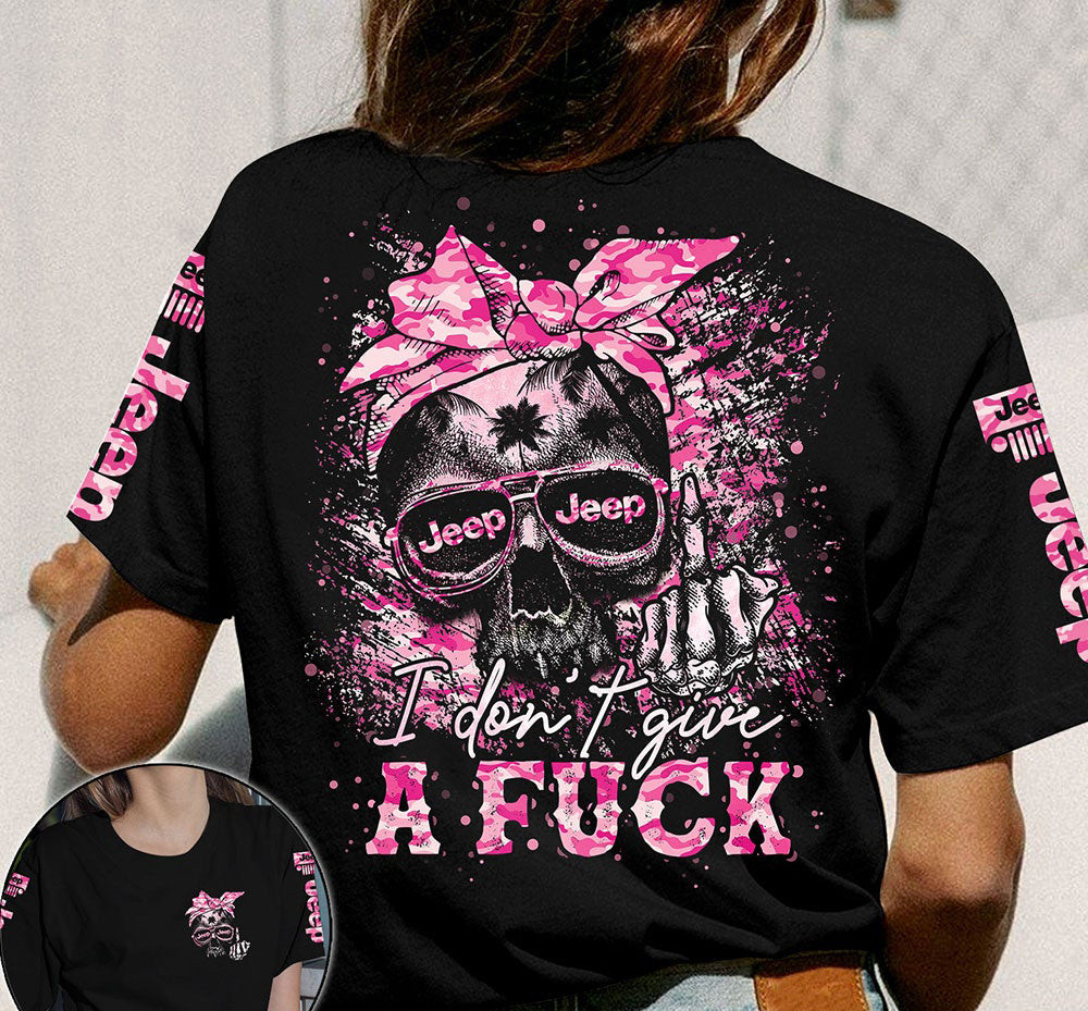 Pink Jp Girl Skull I Don’T Give A F*Ck Unisex T-Shirt 3D #L