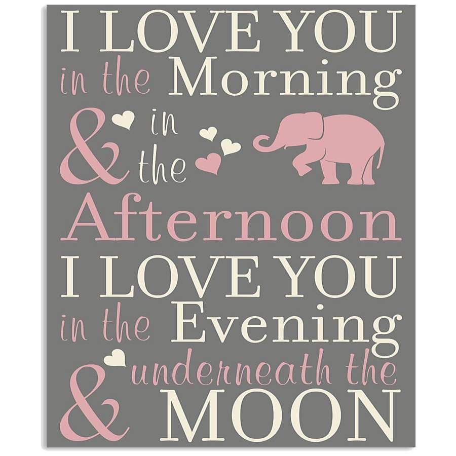 I Love You Underneath The Moon Unique Custom Design For Elephant Lovers Vertical Poster