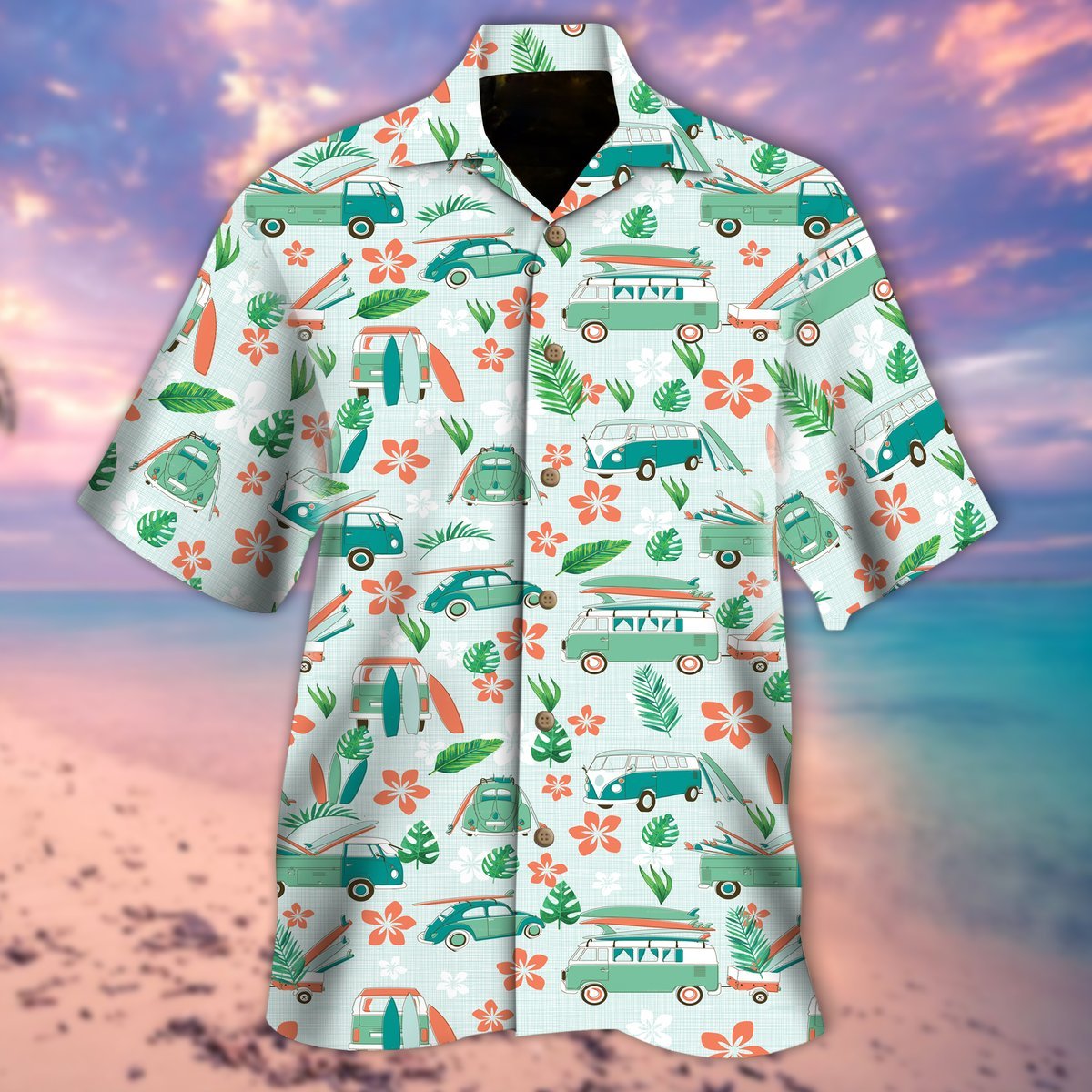 Bus Flowers Hawaii Shirt For Men And Women Ha11158