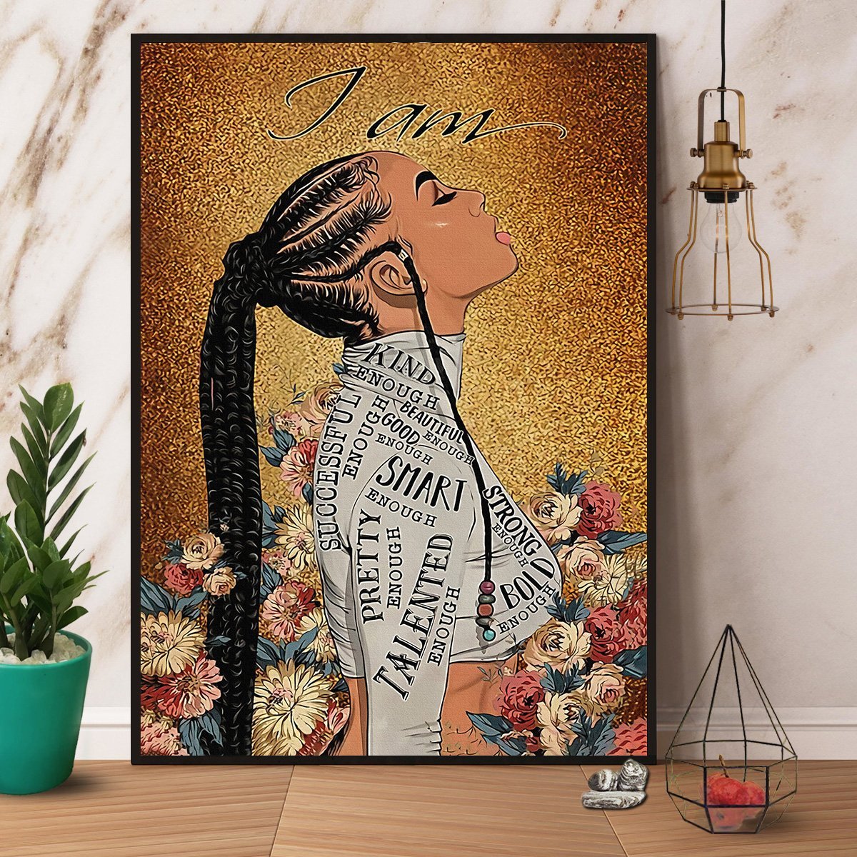 Black Girl I Am Mind Smart Black Pride Vertical Paper  Home Decor Poster No Frame Matte Canvas