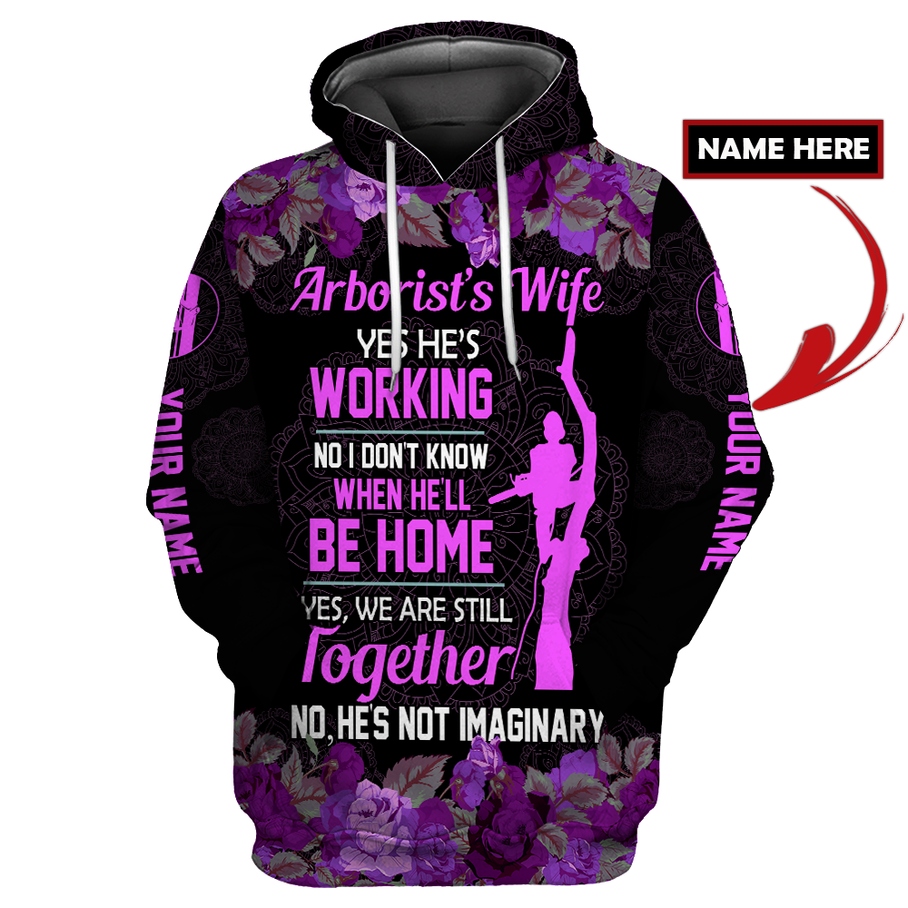 Arborist’s wife 3d purple hoodie set custom name