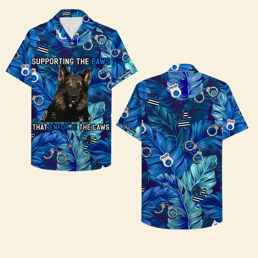 Police Hawaii Shirt Supporting The Paws That Enforce Laws Pattern Ha47723