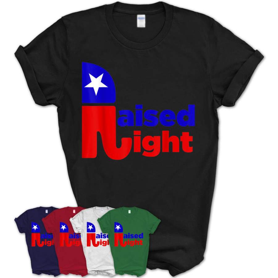 Republican Raised Right T-Shirt – Cool Elephant Tee Shirt – Teezou Store