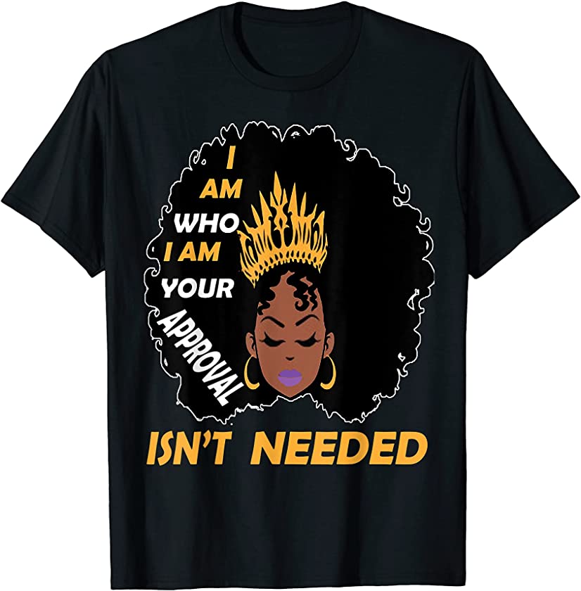 Black Queen Lady Curly Natural Pan African Liberation Day T-Shirt