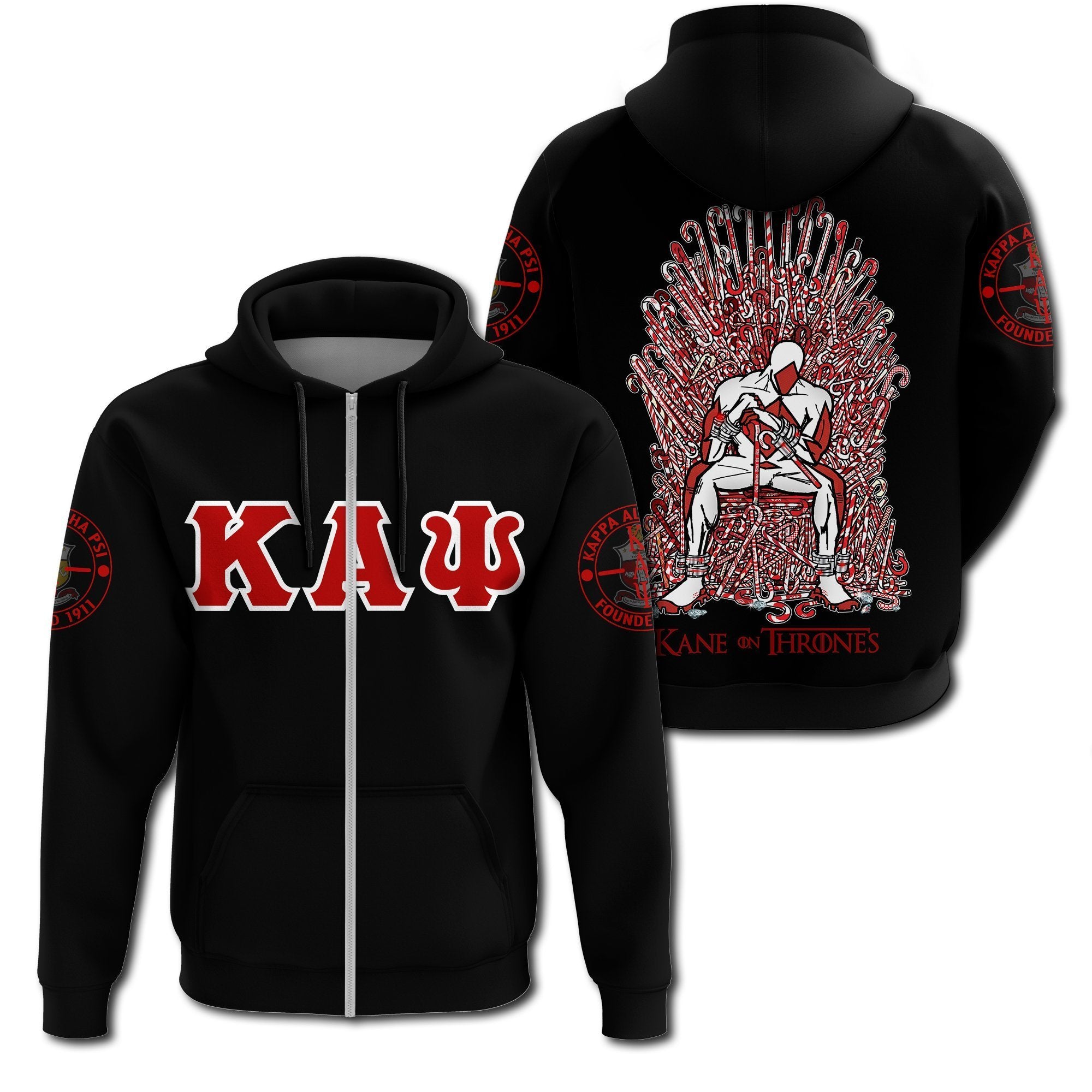 Greek Life Hoodie – Kappa Alpha Psi Thrones Zip Hoodie