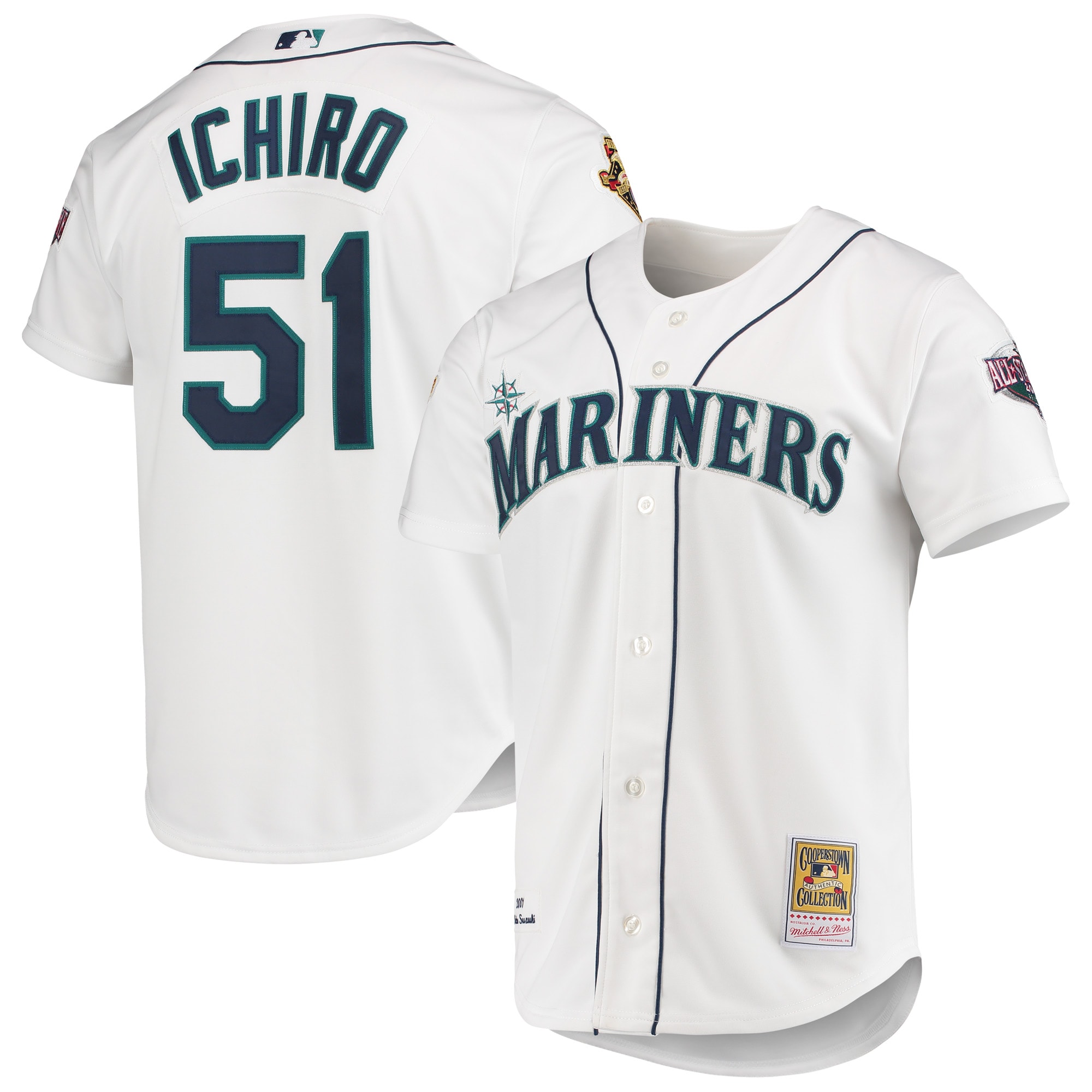 Ichiro Suzuki Seattle Mariners Mitchell & Ness 2001 MLB All-Star Game Cooperstown Collection Authentic Jersey – White