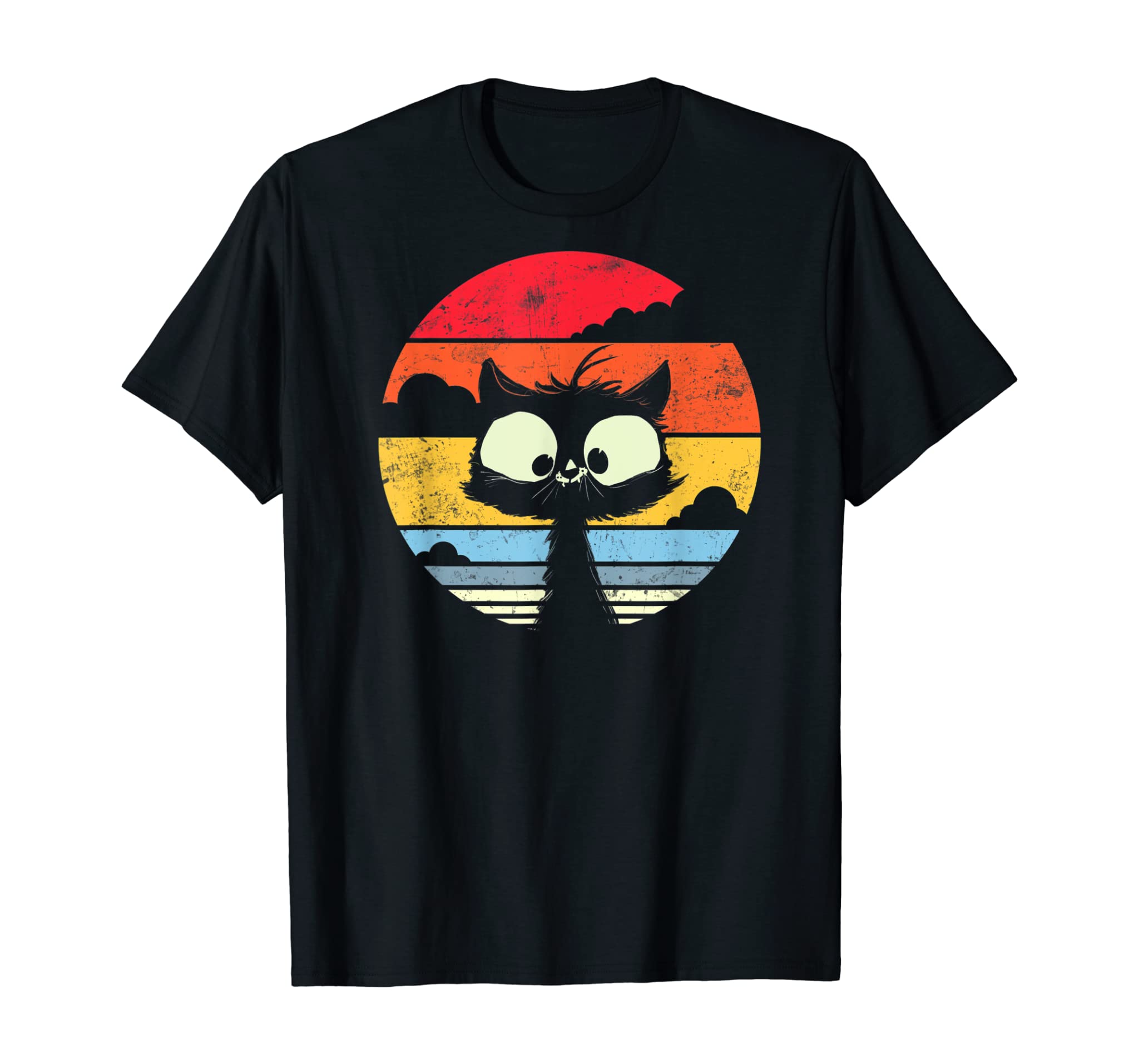 Cute Retro Vintage Cat Sunset Cats Vintage T-Shirt