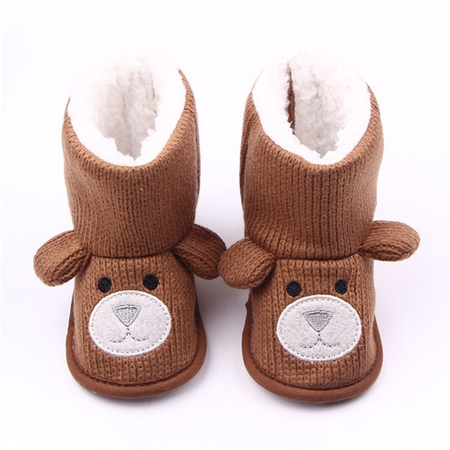 Winter Boots Infant Newborn Cute Cartoon Bear Shoes First Walkers Super Keep Warm Snowfield