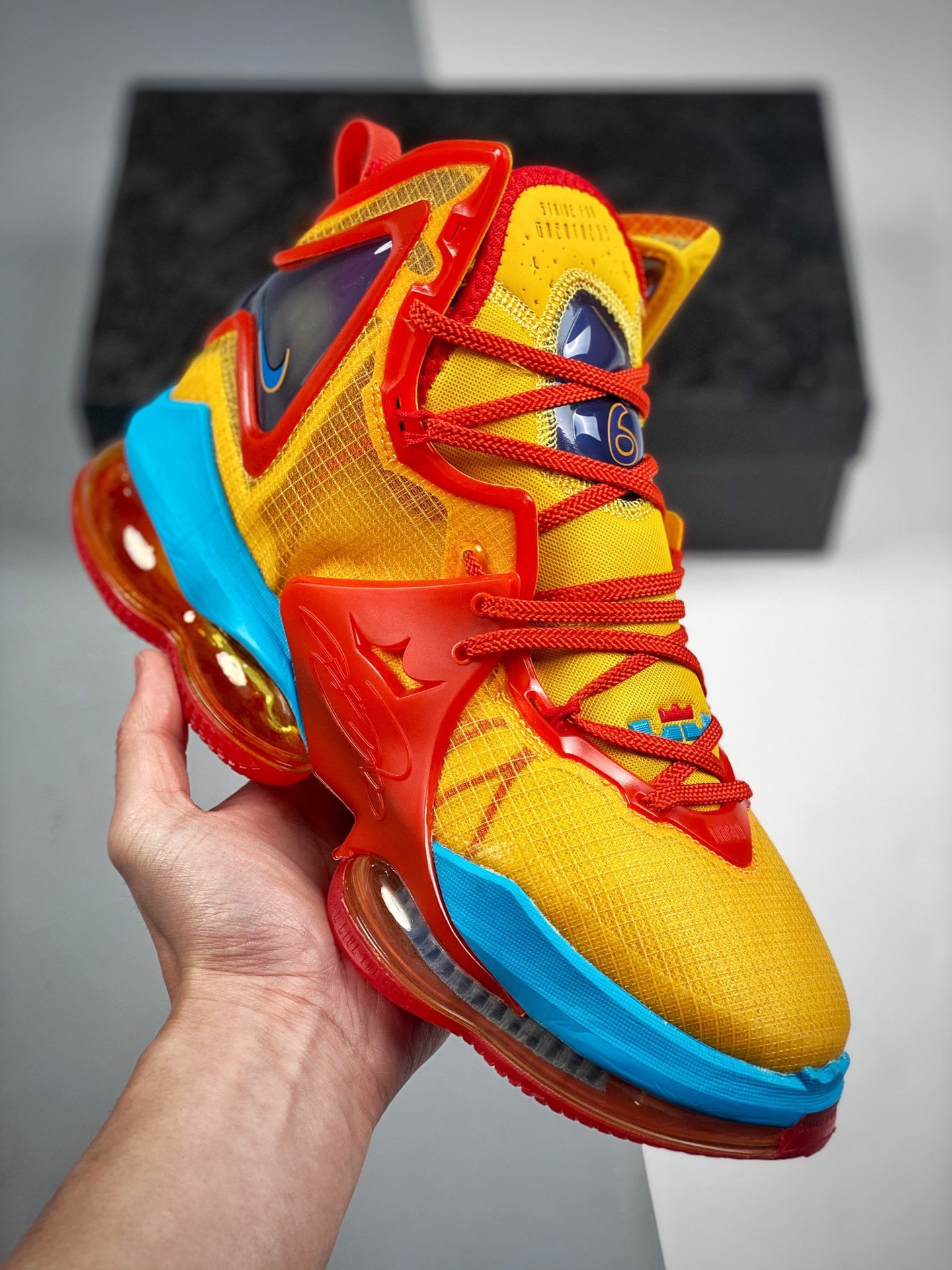 Nike LeBron 19 Uniform Hook Mantra OrangeUniversity GoldRed 5338494