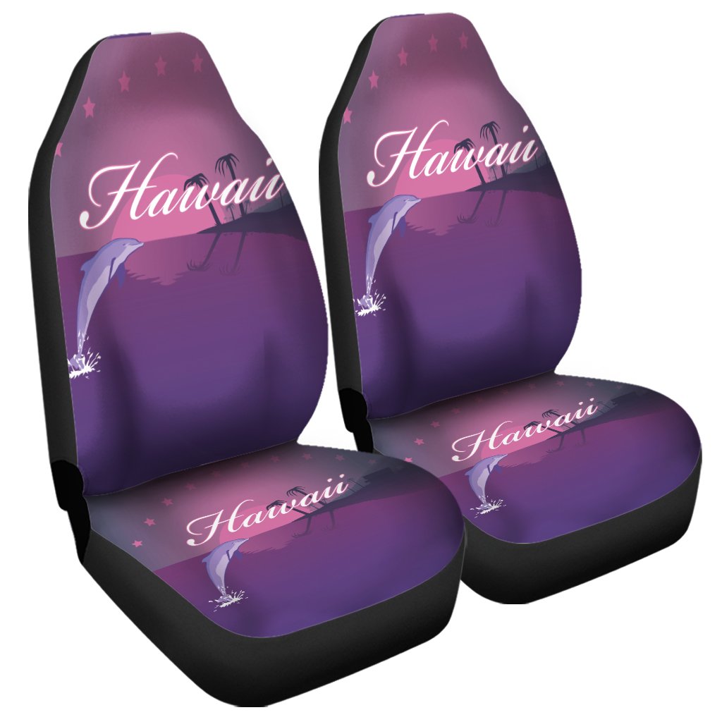 Hawaiian Dolphin Violet Polynesian Car Seat Covers