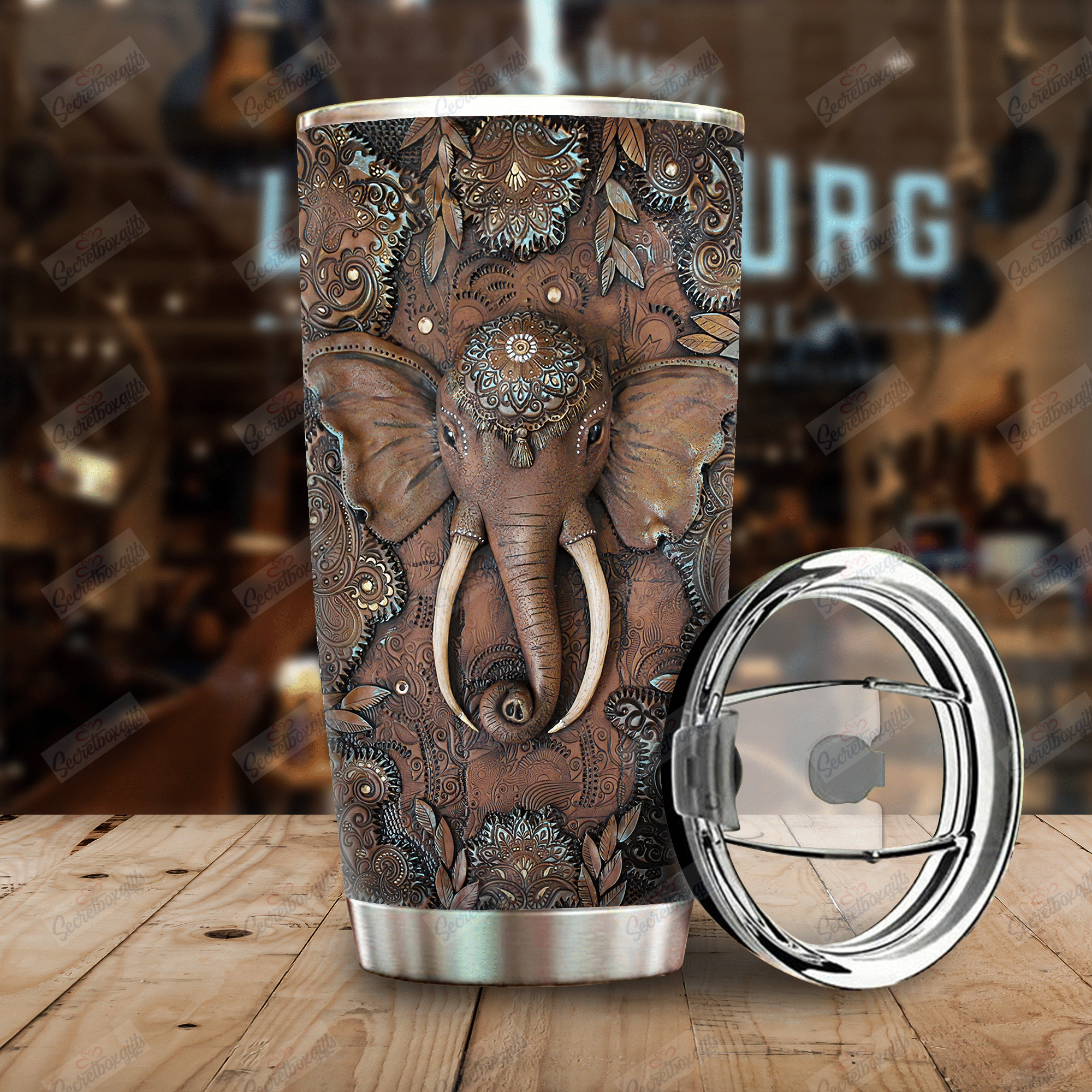 Personalized Elephant Xa0102022Cl Stainless Steel Tumbler Travel Customize Name, Text, Number, Image