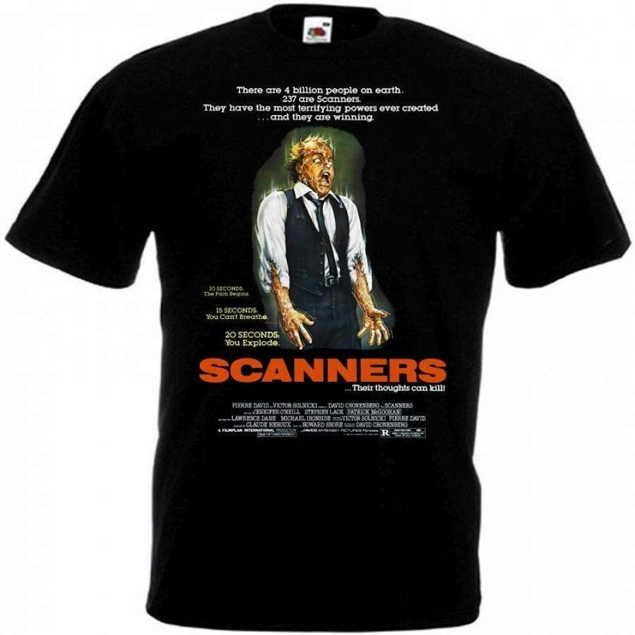 Scanners Movie Poster T Shirt All Sizes Black