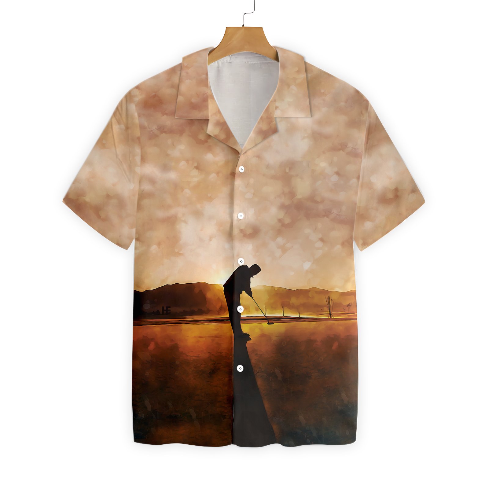 Playing Golf At Sunset 2312 Hawaii Shirt Ha39436