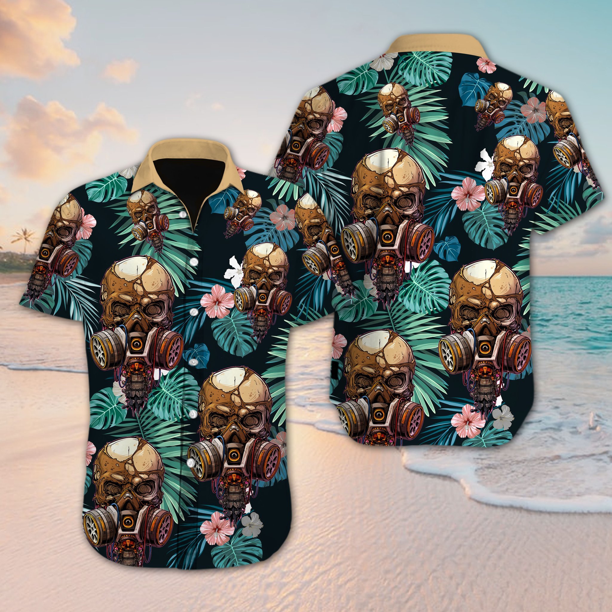 Skull Flower Hawaiian Shirt Ha82688