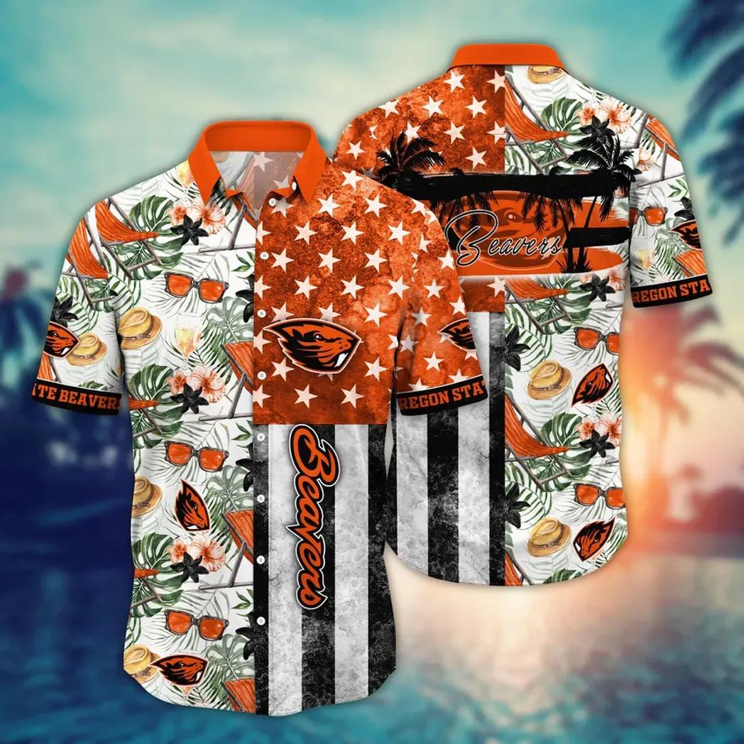 Oregon State Beavers Ncaa Flower Aloha Hawaiian Shirt 12, Ncaa Hawaiian Shirt