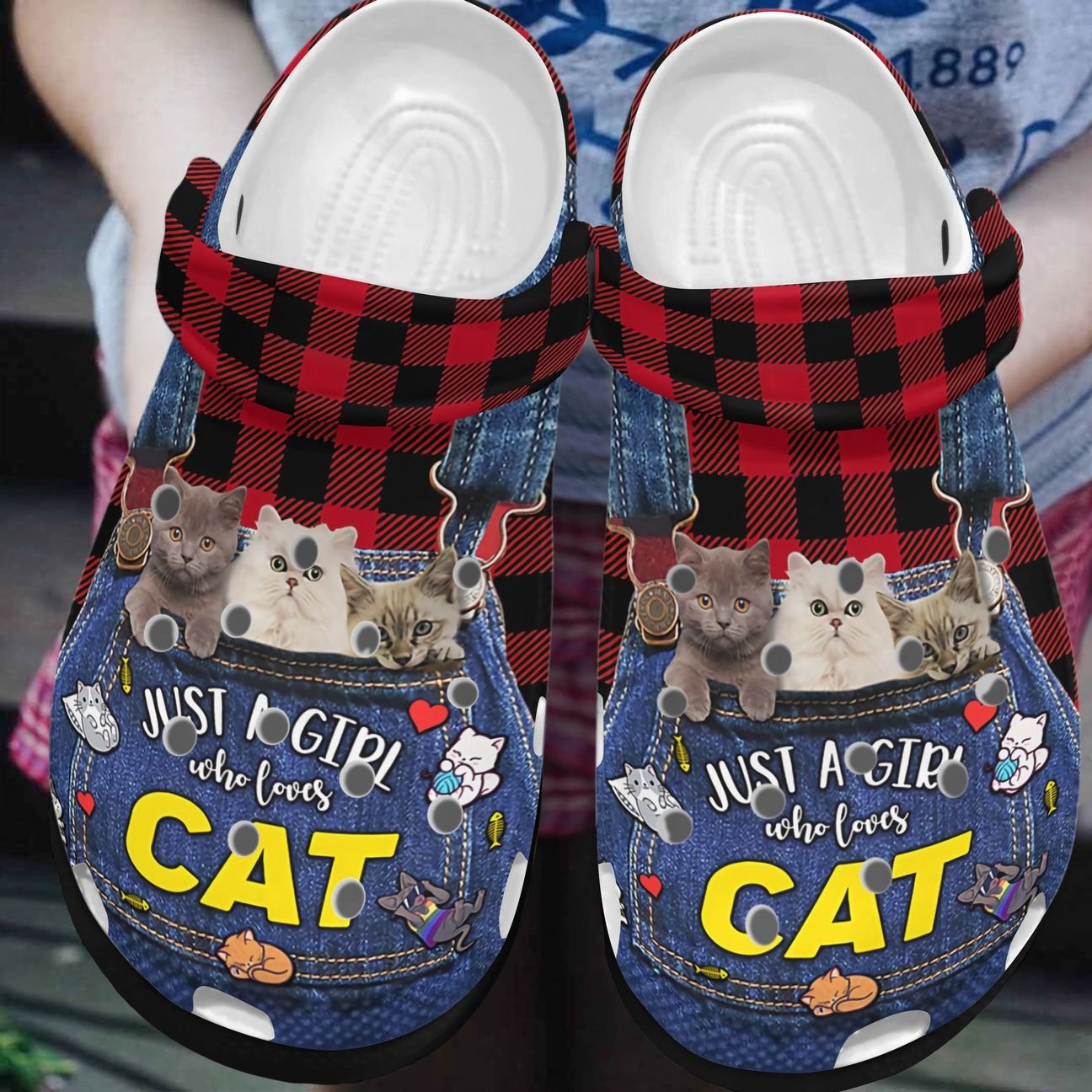 Cat Personalized Clog, Custom Name, Text, Color, Number Fashion Style For Women, Men, Kid, Print 3D Just A Girl Who Loves Cat