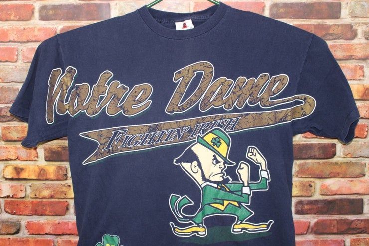 Notre Dame University Fighting Irish Vintage Print Single Stitch Shirt