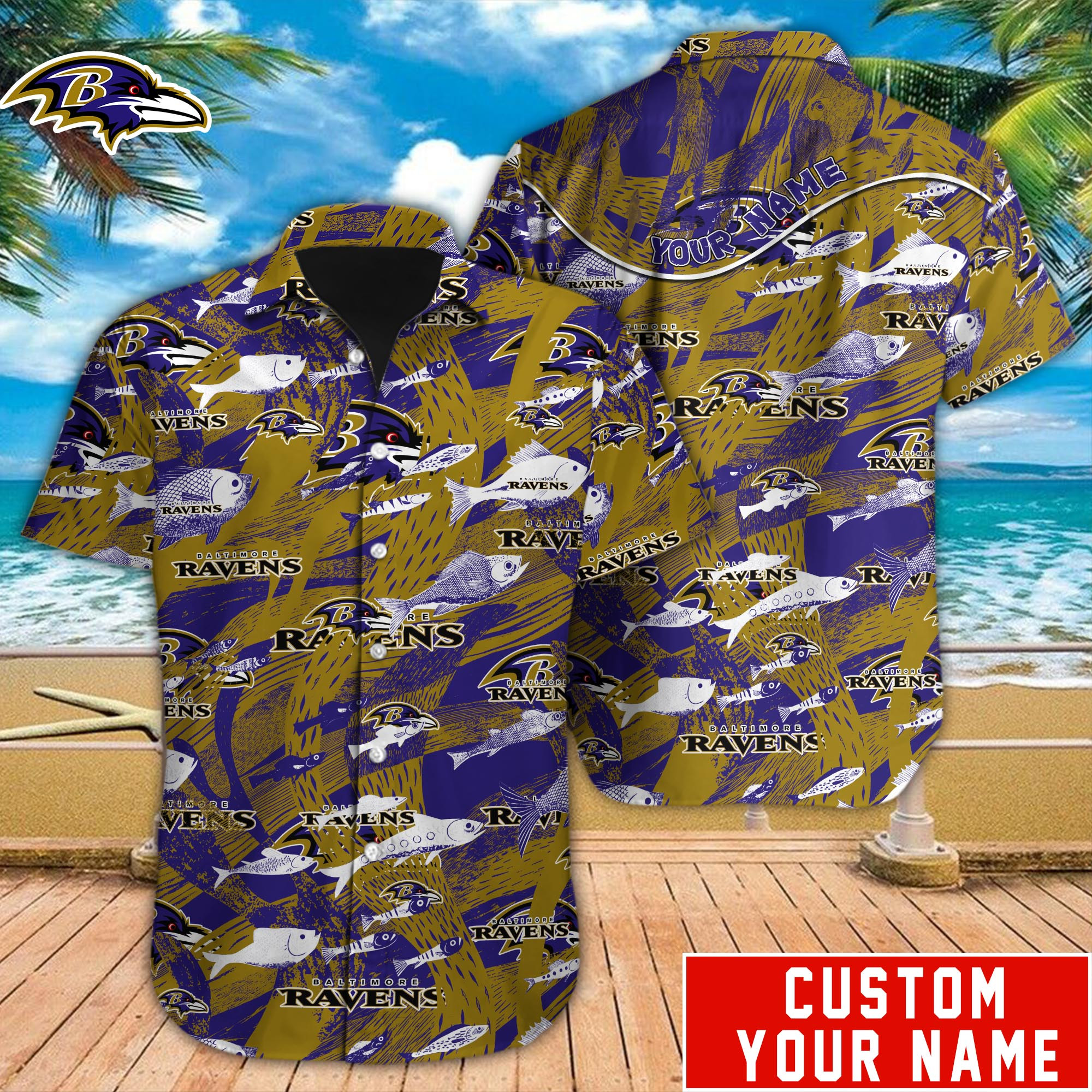 Baltimore Ravens Nfl-Hawaiian Shirt Custom M-39404