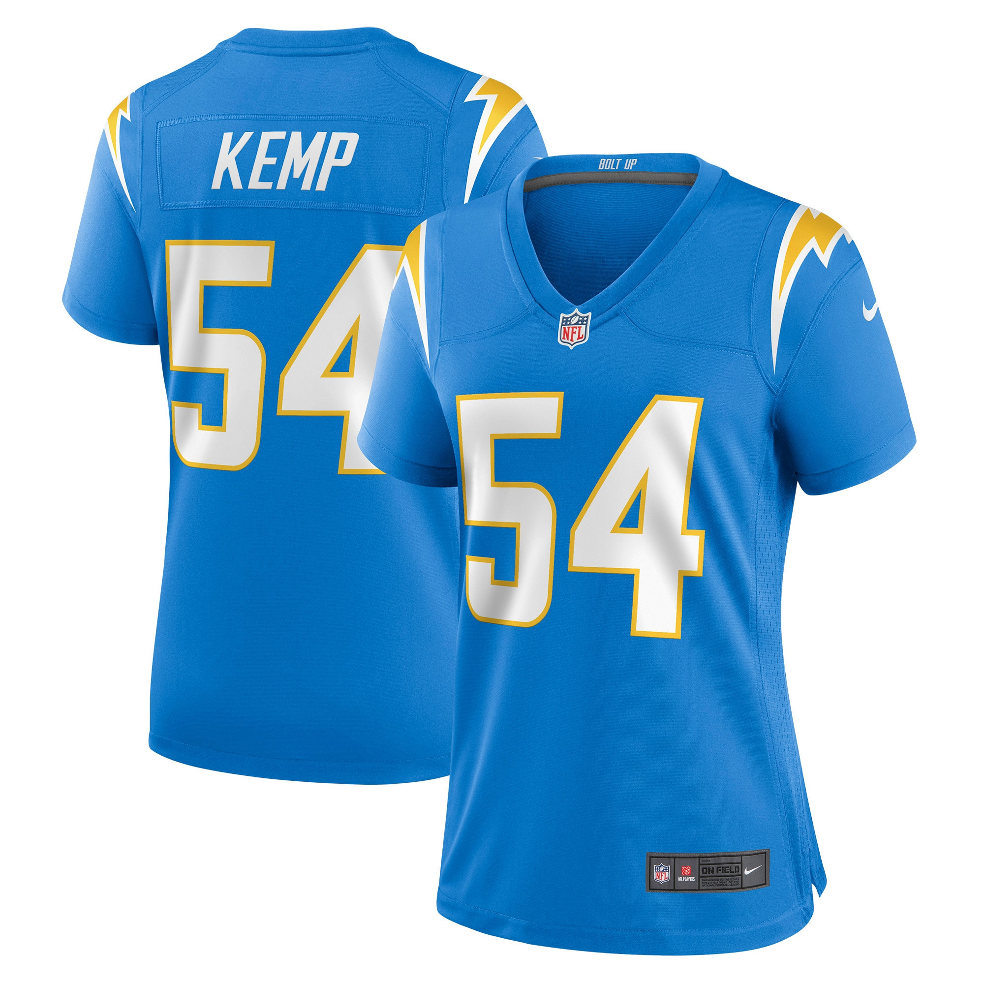 Carlo Kemp Los Angeles Chargers Womens Game Player Jersey – Powder Blue NFL