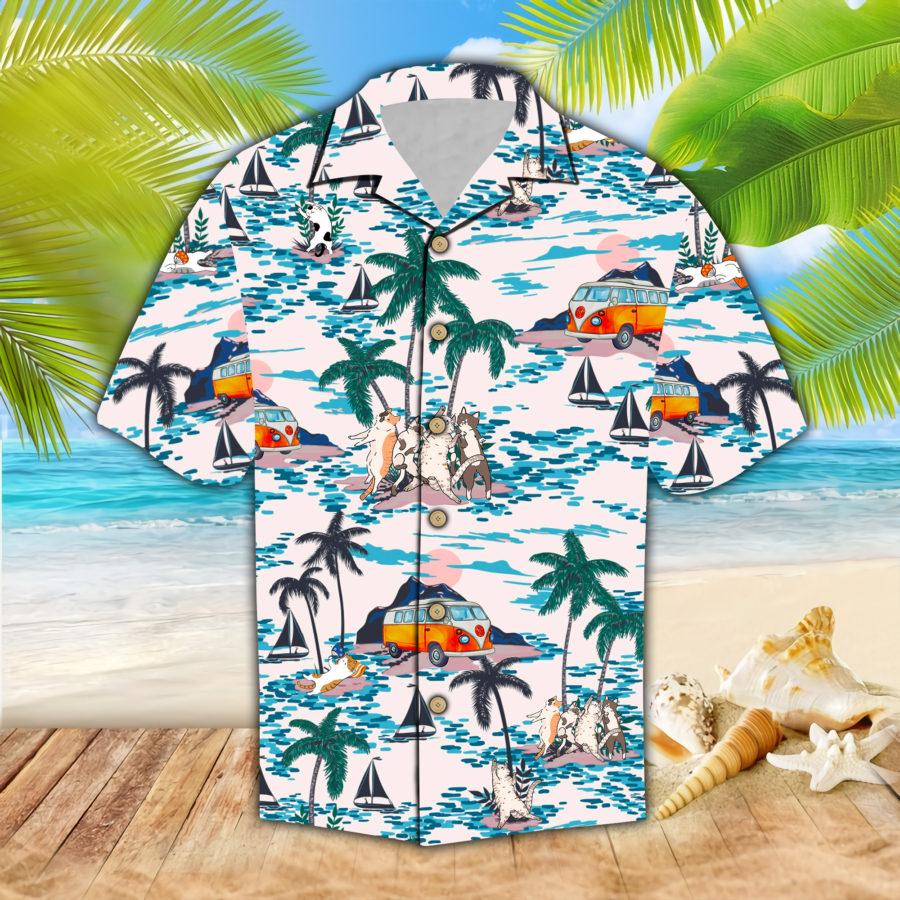 Cats In Beach Hawaiian Shirt Ha32887