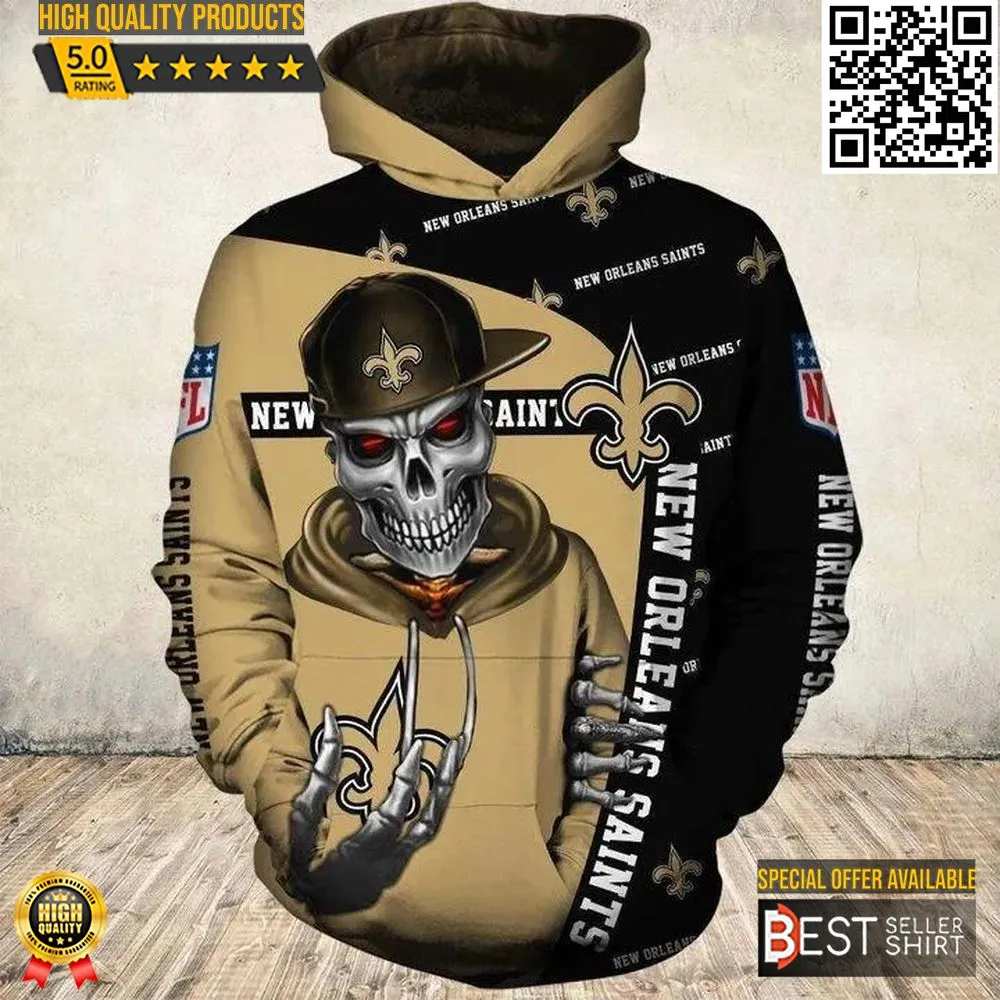 New Orleans Saints Jersey 3D Hoodie 3D Death Middle Finger