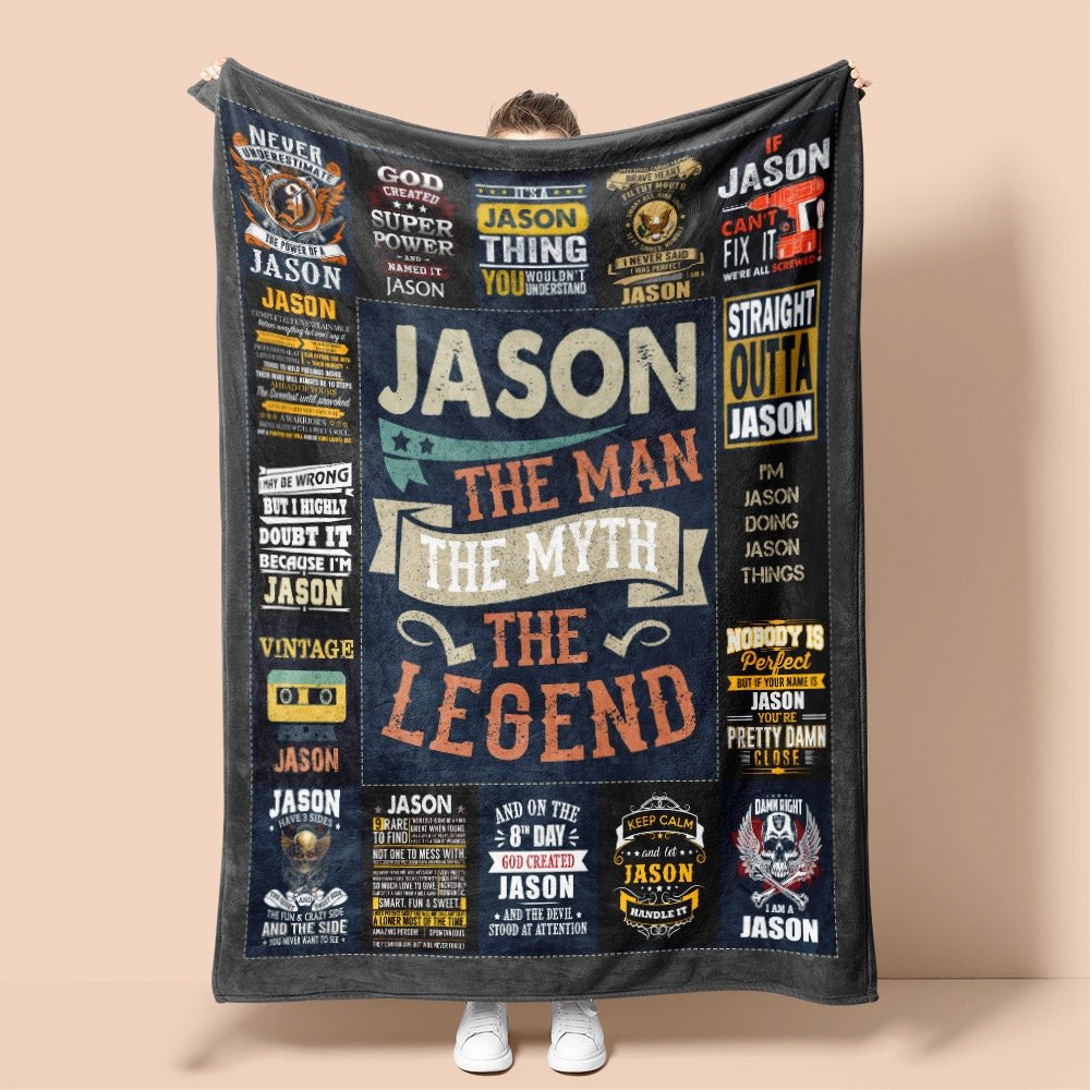 Custom Name The Man The Myth The Legend| Personalized Sherpa Woven Blankets| Birthday Gifts For Him/Her,Christmas Gifts