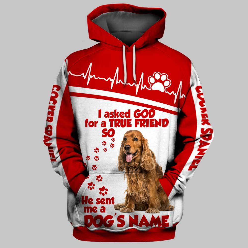 Personalized Name Cocker Spaniel 3D Full Printing