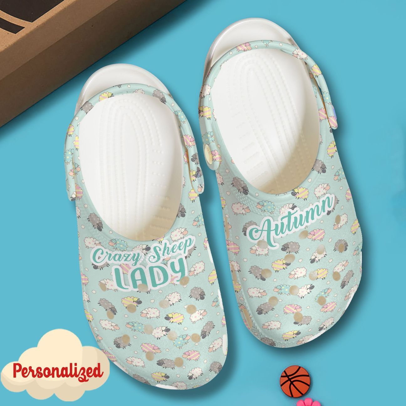 Sheep Personalized Clog, Custom Name, Text, Color, Number Fashion Style For Women, Men, Kid, Print 3D Crazy Sheep Lady